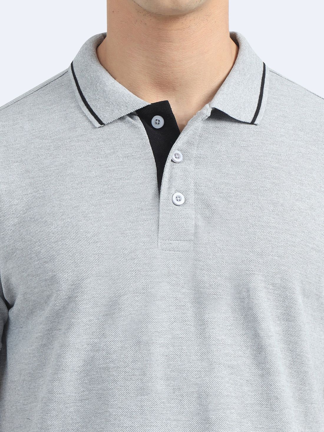 Wearock Stag Polo Tshirt - Grey with Black Tipping - Image 3