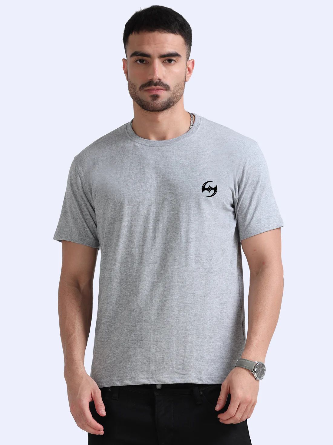 Assassin Round Neck T-Shirt Grey Melange 100% Cotton