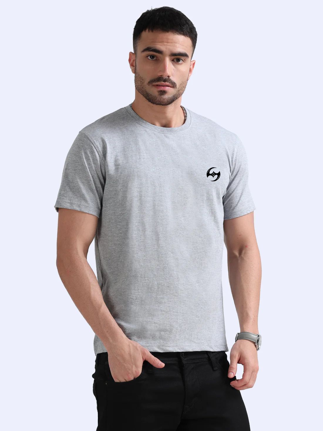 Assassin Round Neck T-Shirt Grey Melange 100% Cotton