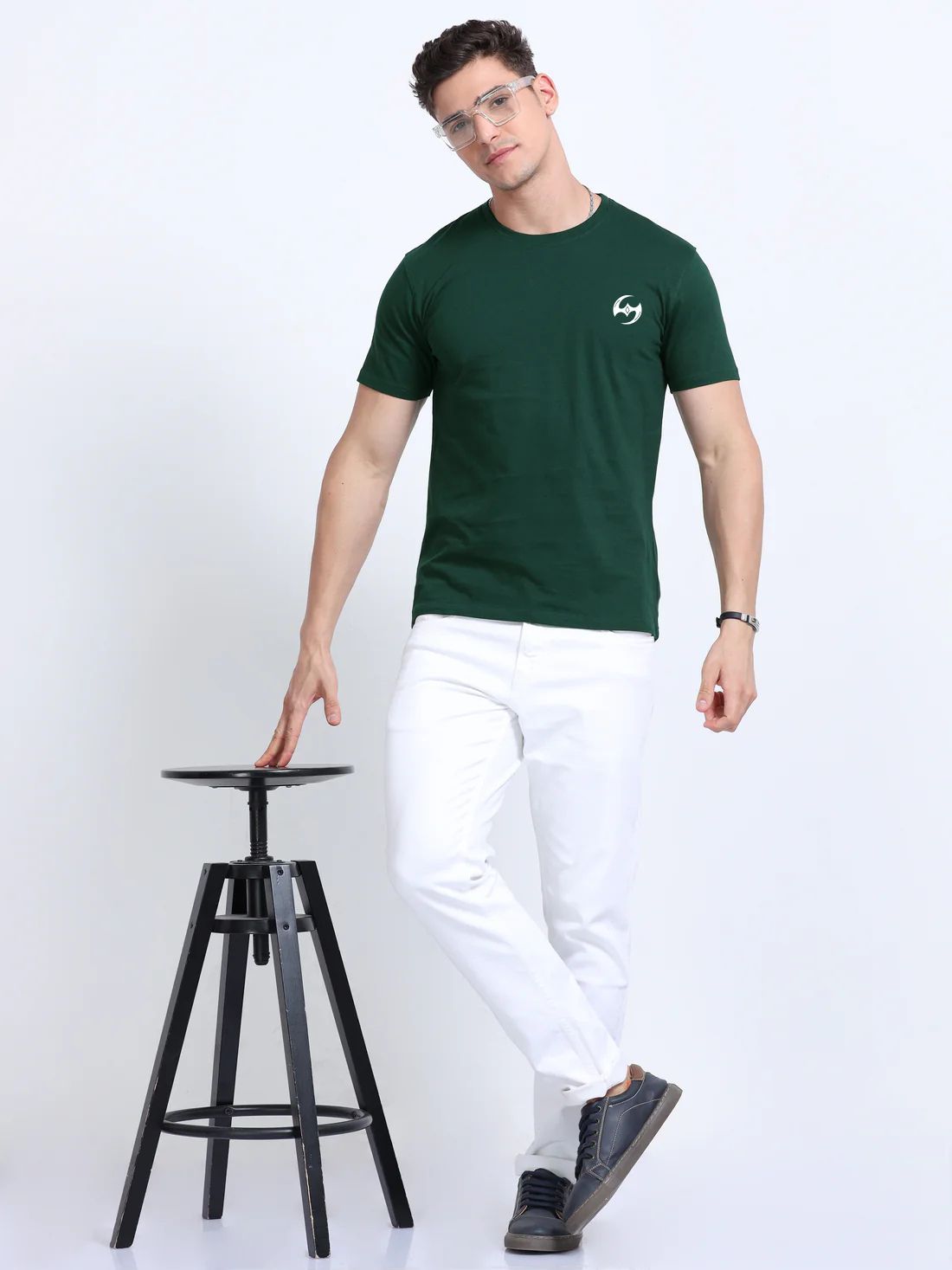 Assassin Round Neck T-Shirt Bottle Green 100% Cotton - Image 3