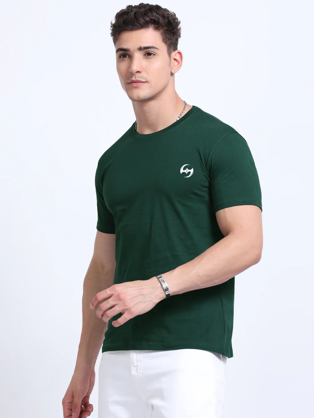 Assassin Round Neck T-Shirt Bottle Green 100% Cotton