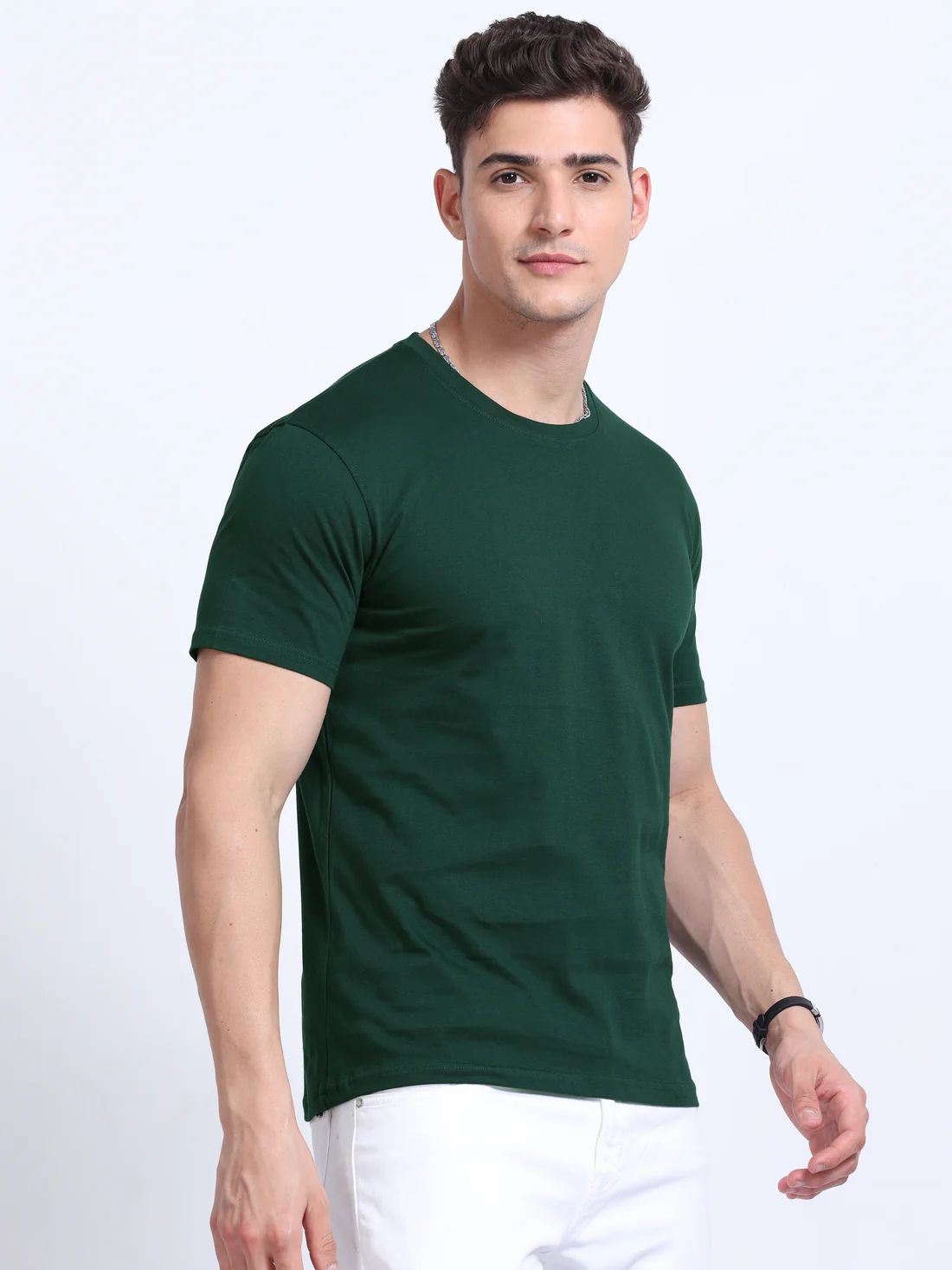 Assassin Round Neck T-Shirt Bottle Green 100% Cotton - Image 5