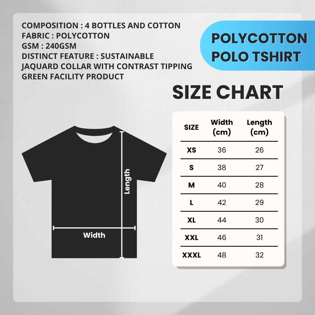 Titan Polo T-Shirt Black White Tipping EcoBlend - Image 7