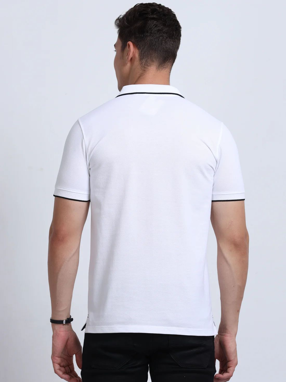 Titan Polo T-Shirt White Black Tipping EcoBlend - Image 5