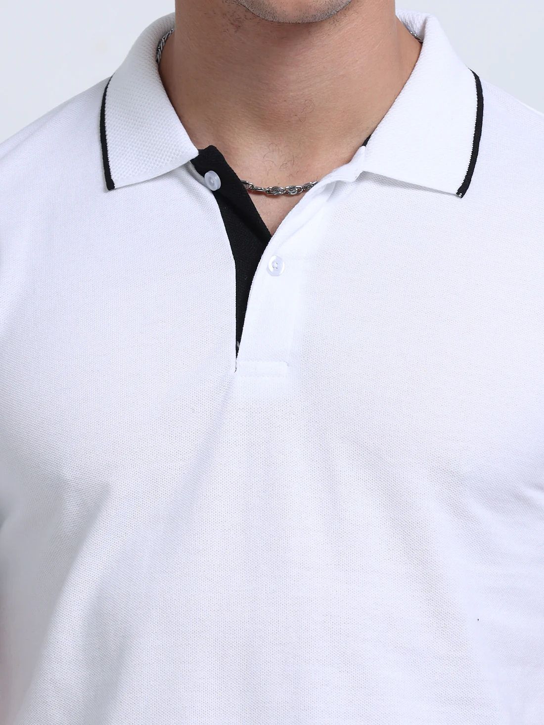 Titan Polo T-Shirt White Black Tipping EcoBlend - Image 6
