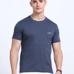 Titan Round Neck T-Shirt Navy Melange Ecoblend