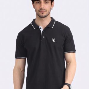 Wearock Sting - Black White Tipping Polo T-Shirt