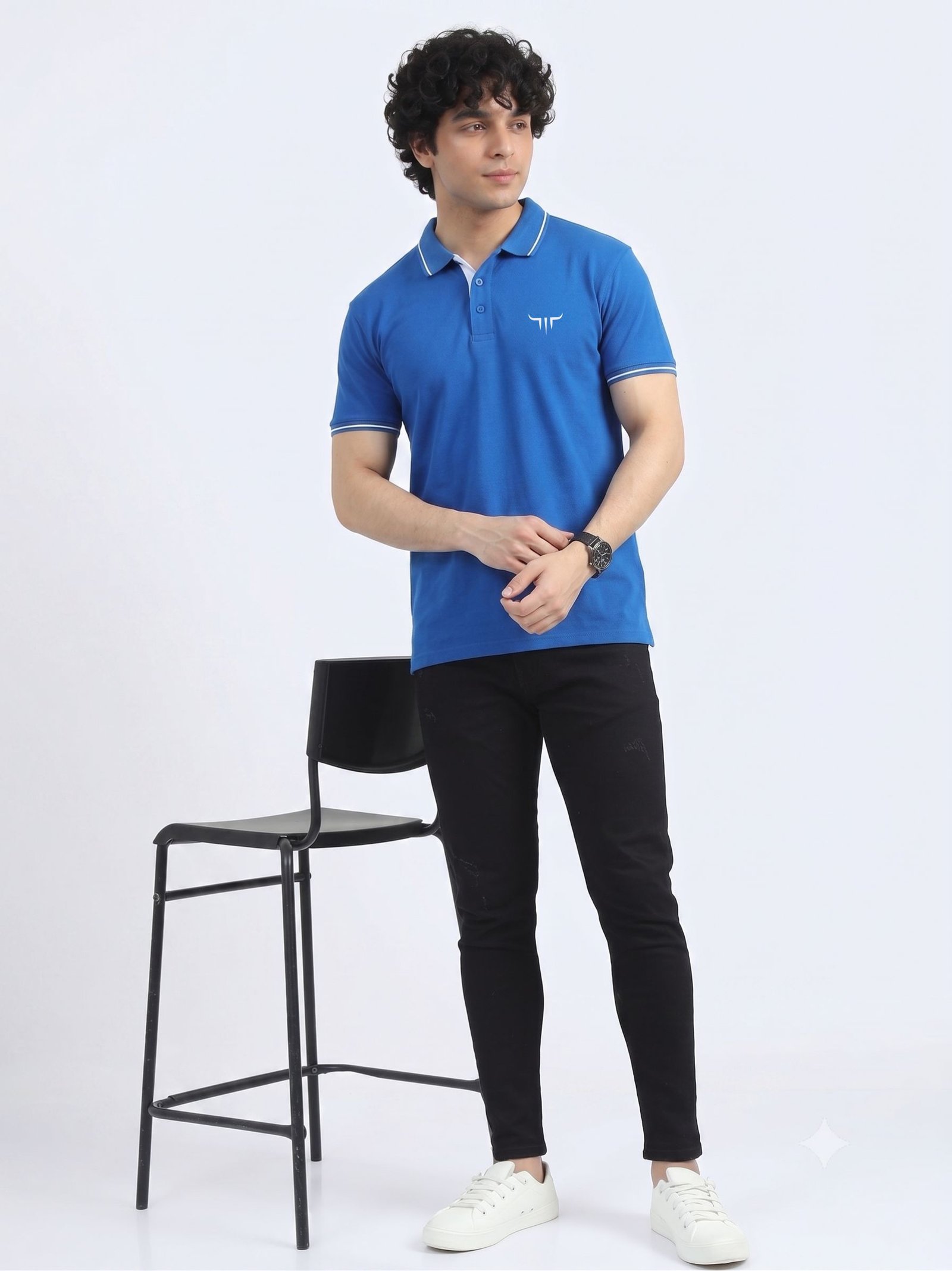 TITAN Edition | Premium Blue Polo T-Shirt with White Tipping - Image 5