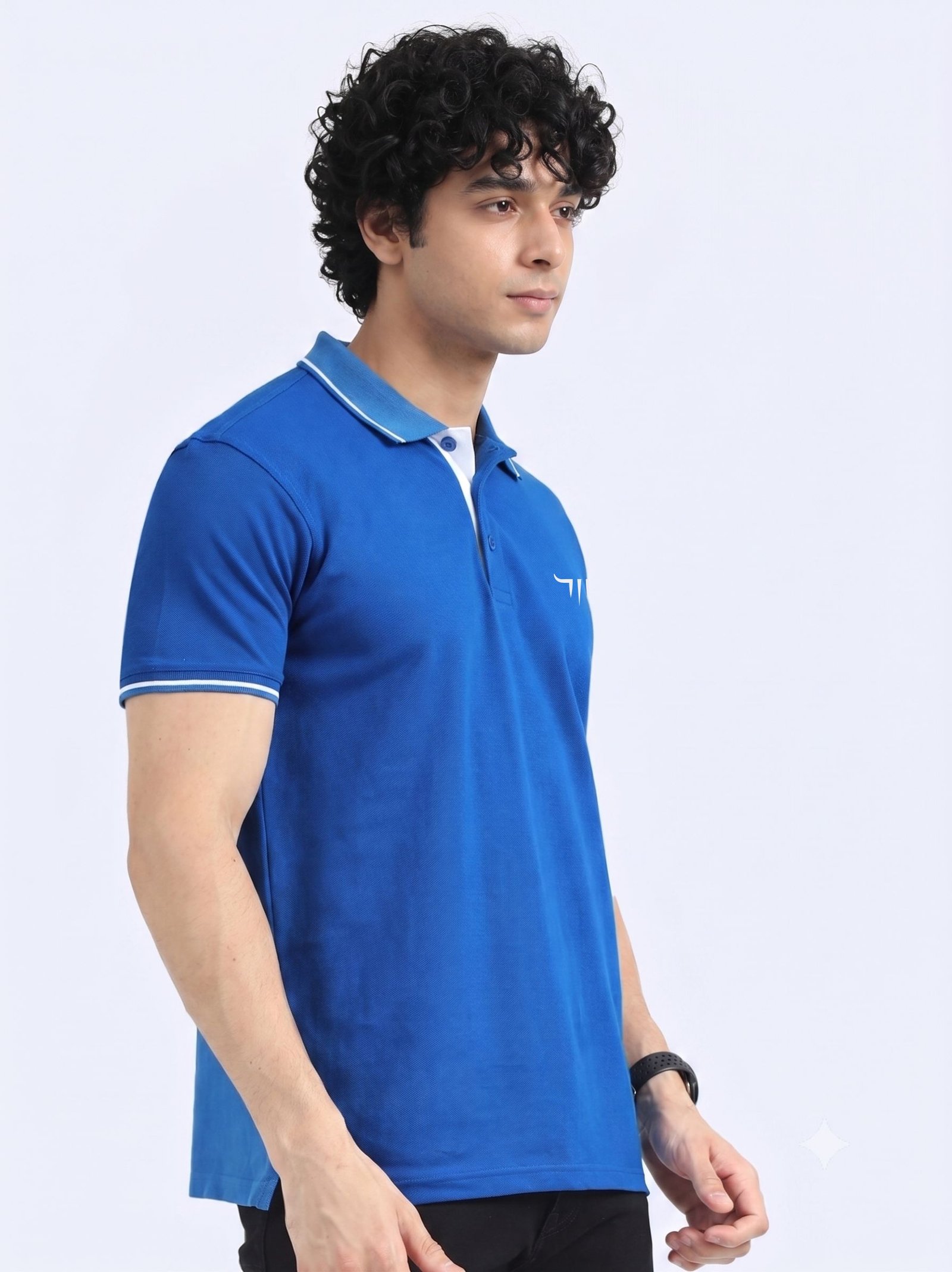 TITAN Edition | Premium Blue Polo T-Shirt with White Tipping - Image 3