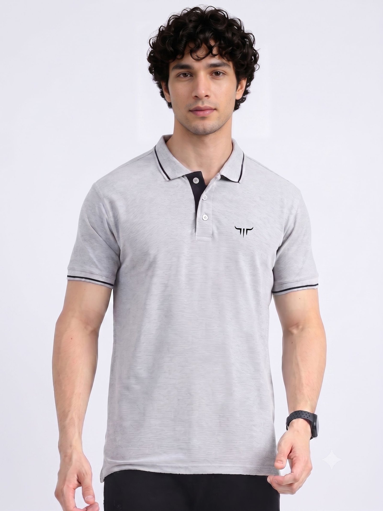 TITAN Edition | Premium Grey Polo T-Shirt with Black Tipping