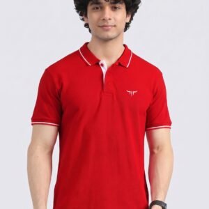 TITAN Edition | Premium Red Polo T-Shirt with White Tipping