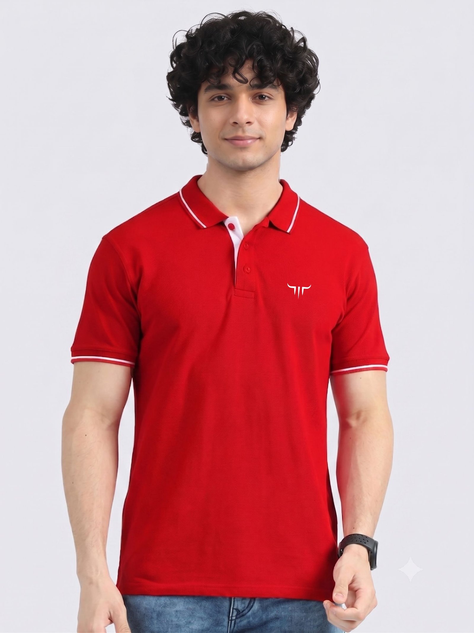 TITAN Edition | Premium Red Polo T-Shirt with White Tipping