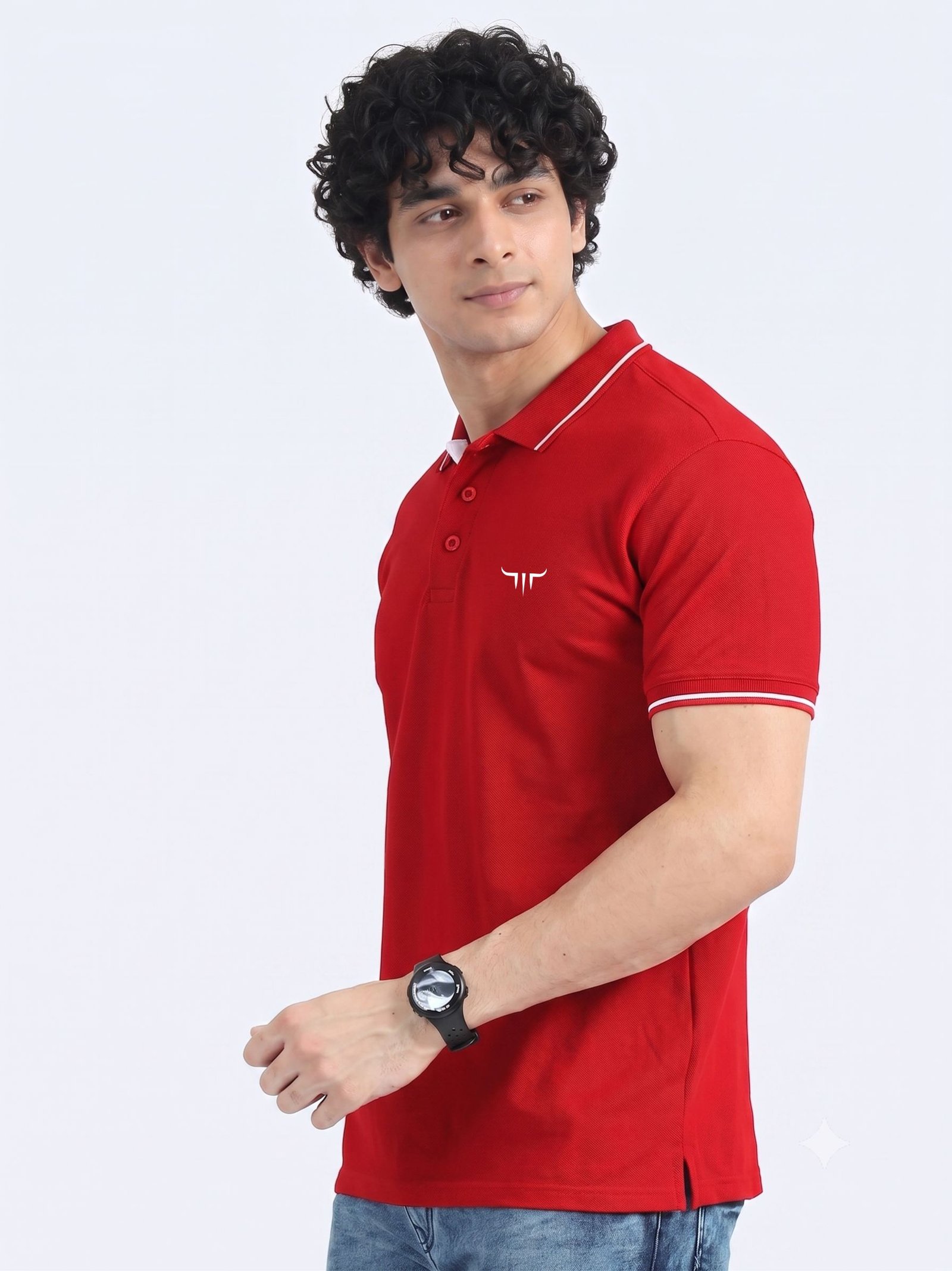 TITAN Edition | Premium Red Polo T-Shirt with White Tipping - Image 3