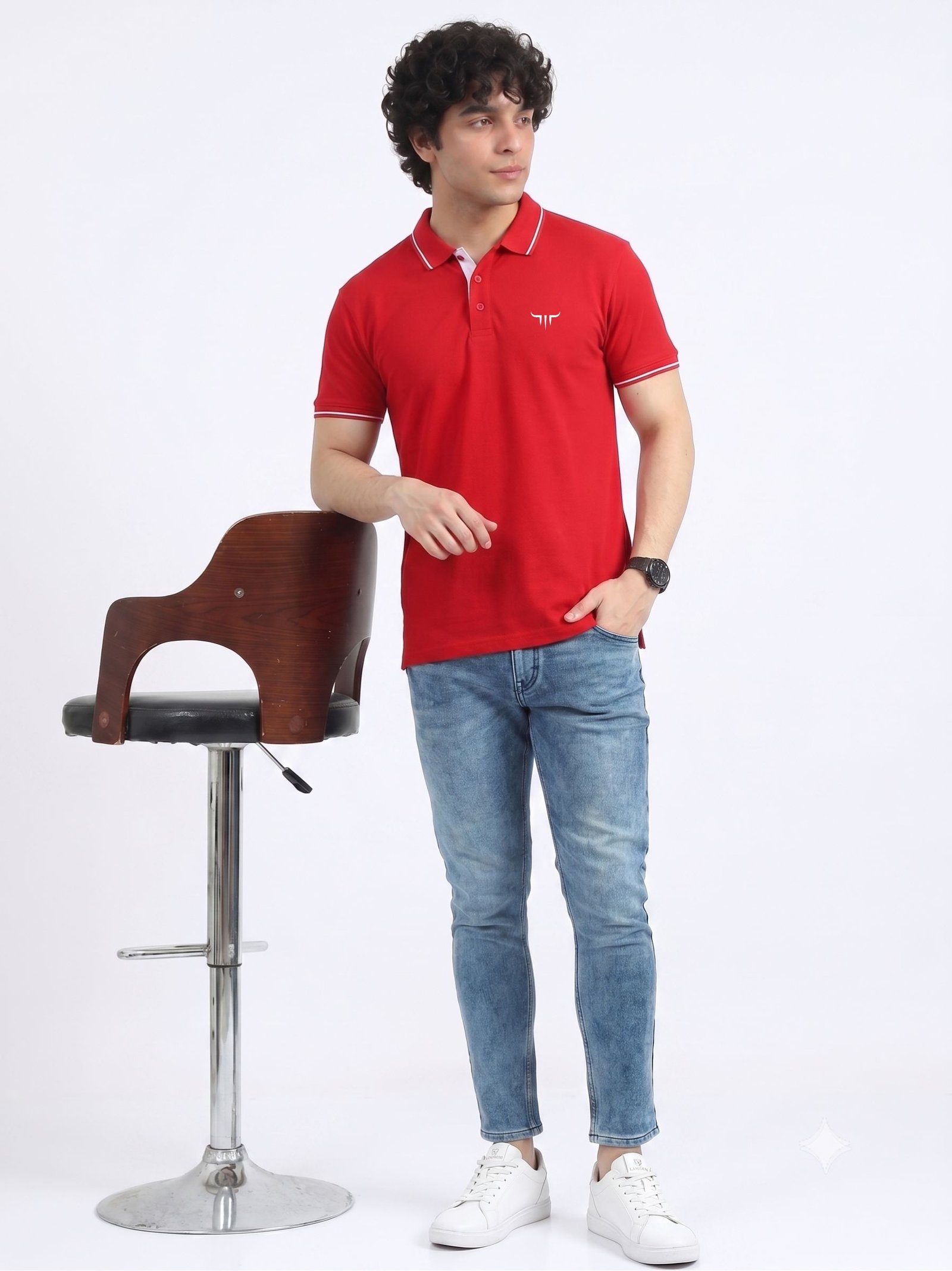 TITAN Edition | Premium Red Polo T-Shirt with White Tipping - Image 5