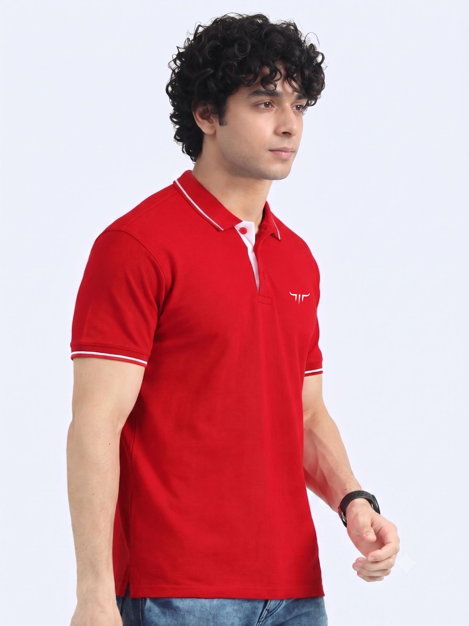 TITAN Edition | Premium Red Polo T-Shirt with White Tipping