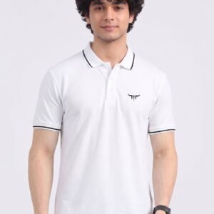 TITAN Edition | Premium White Polo T-Shirt with Black Tipping