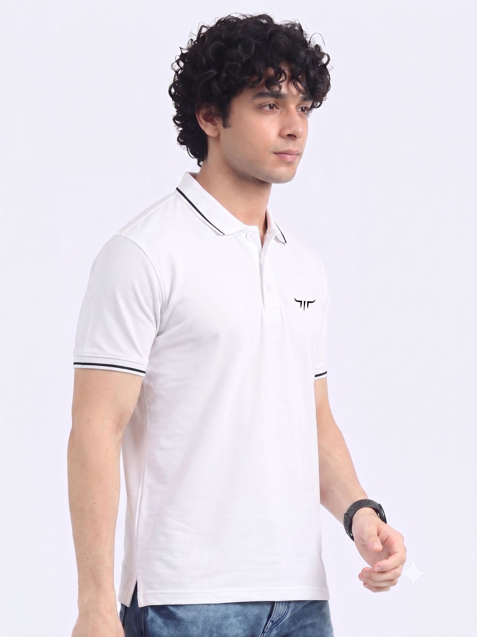 TITAN Edition | Premium White Polo T-Shirt with Black Tipping
