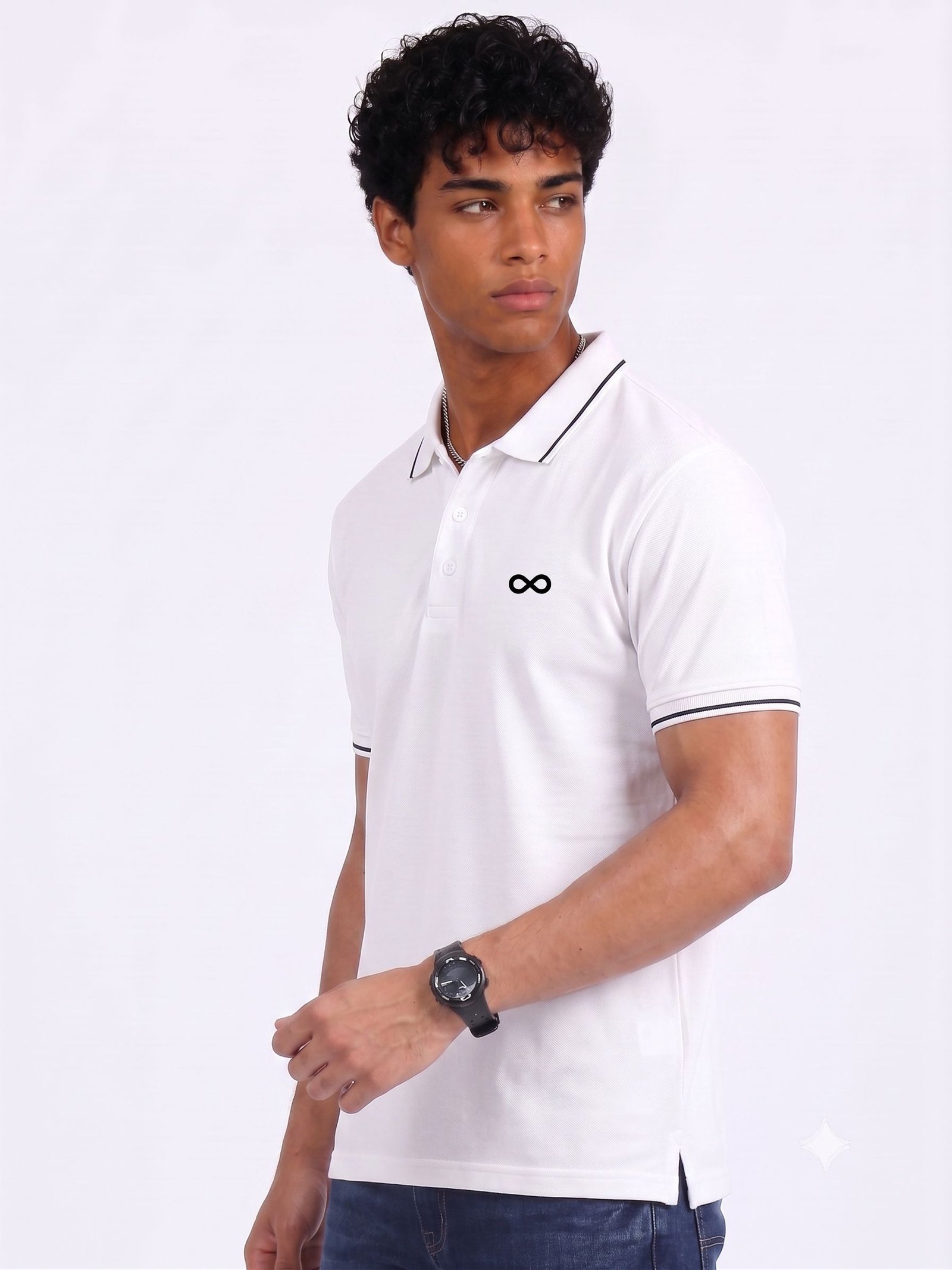 ENIGMA Edition | Premium White Polo T-Shirt with Black Tipping