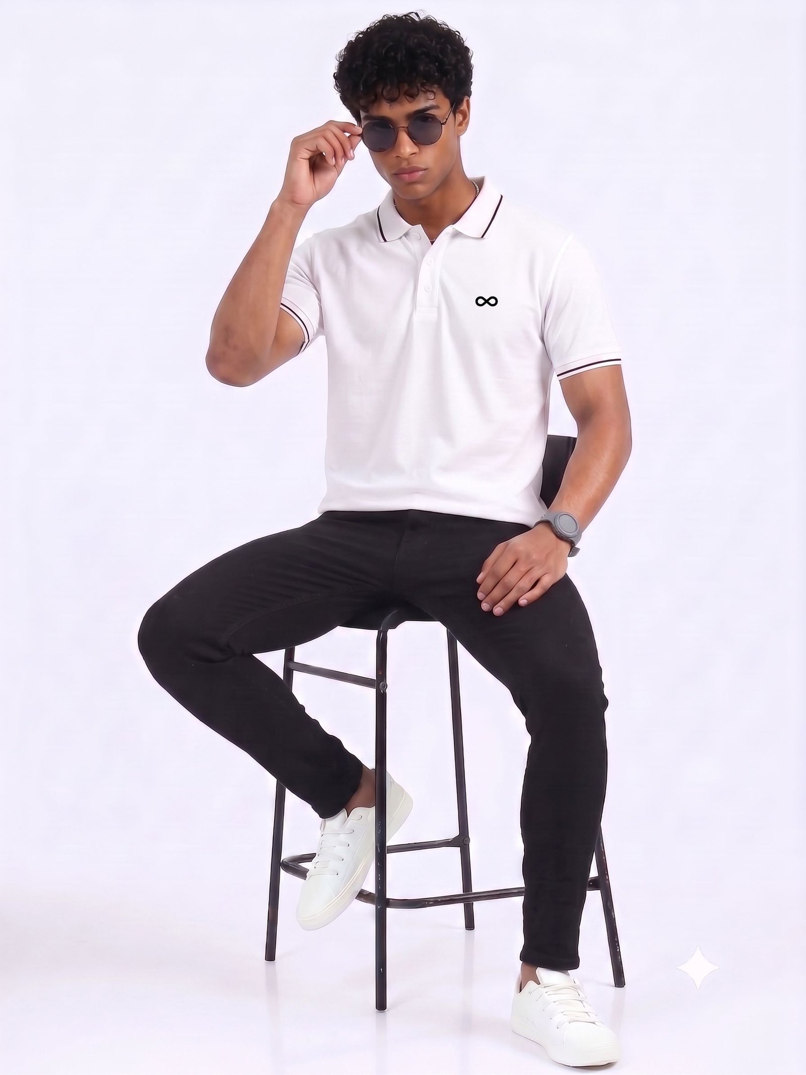 ENIGMA Edition | Premium White Polo T-Shirt with Black Tipping - Image 5
