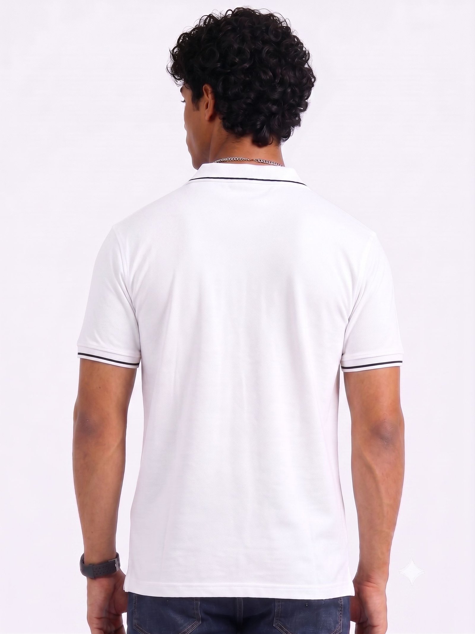 ENIGMA Edition | Premium White Polo T-Shirt with Black Tipping - Image 4