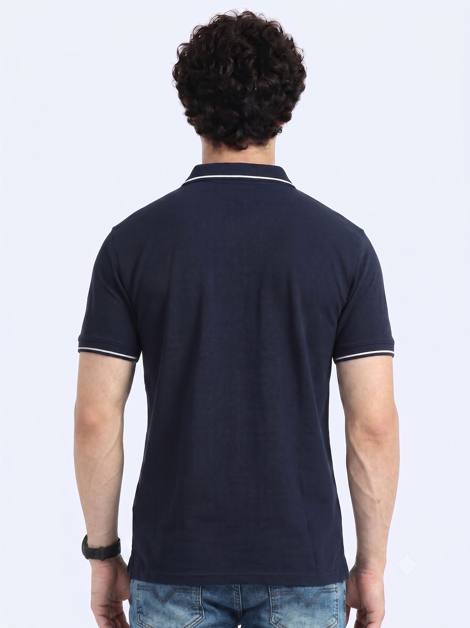 TITAN Edition | Premium Navy Blue Polo T-Shirt with White Tipping - Image 4