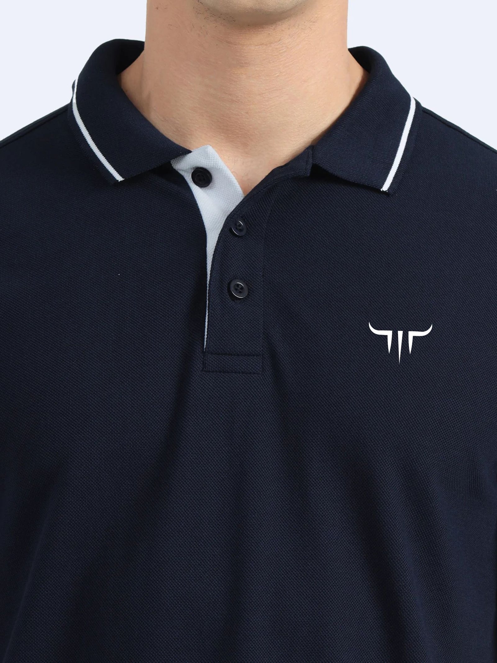 TITAN Edition | Premium Navy Blue Polo T-Shirt with White Tipping - Image 6