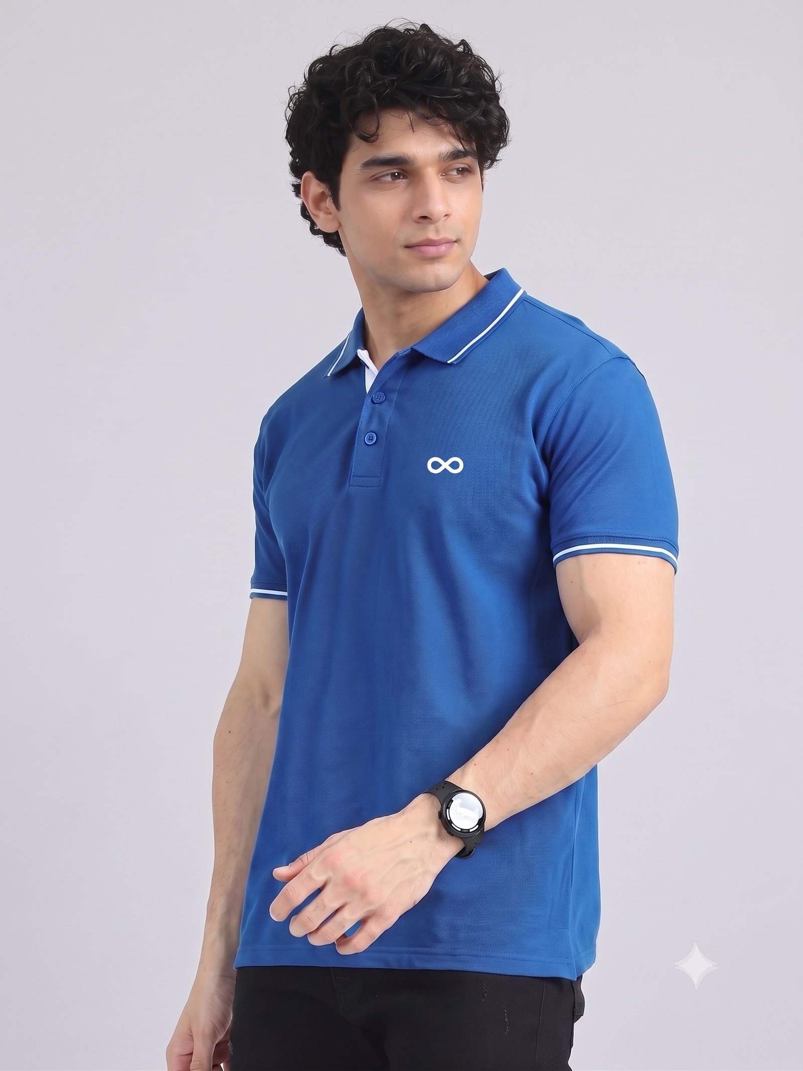 ENIGMA Edition | Premium Blue Polo T-Shirt with White Tipping - Image 3