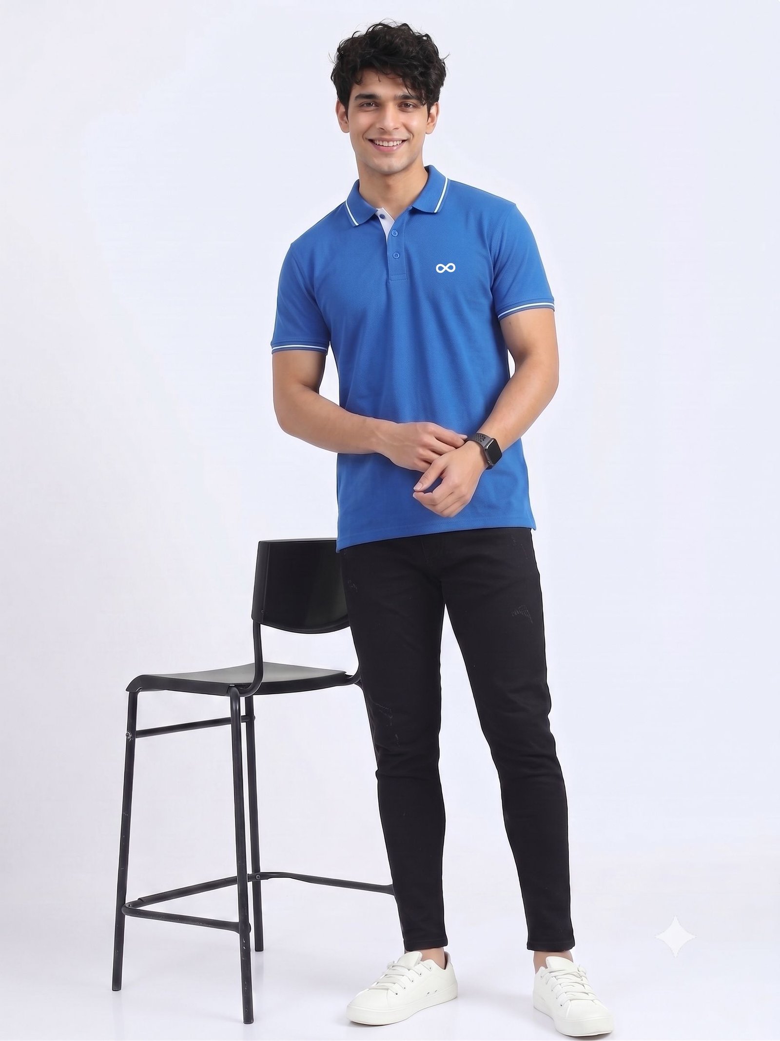 ENIGMA Edition | Premium Blue Polo T-Shirt with White Tipping - Image 5