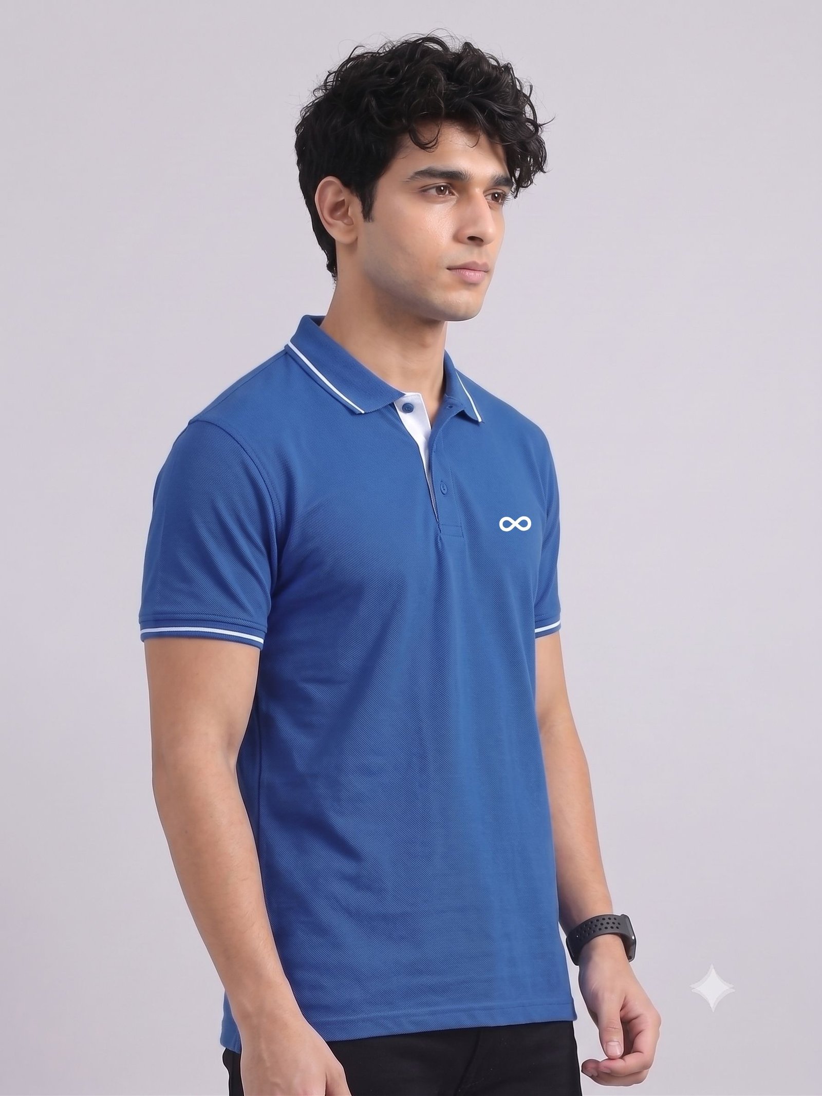 ENIGMA Edition | Premium Blue Polo T-Shirt with White Tipping