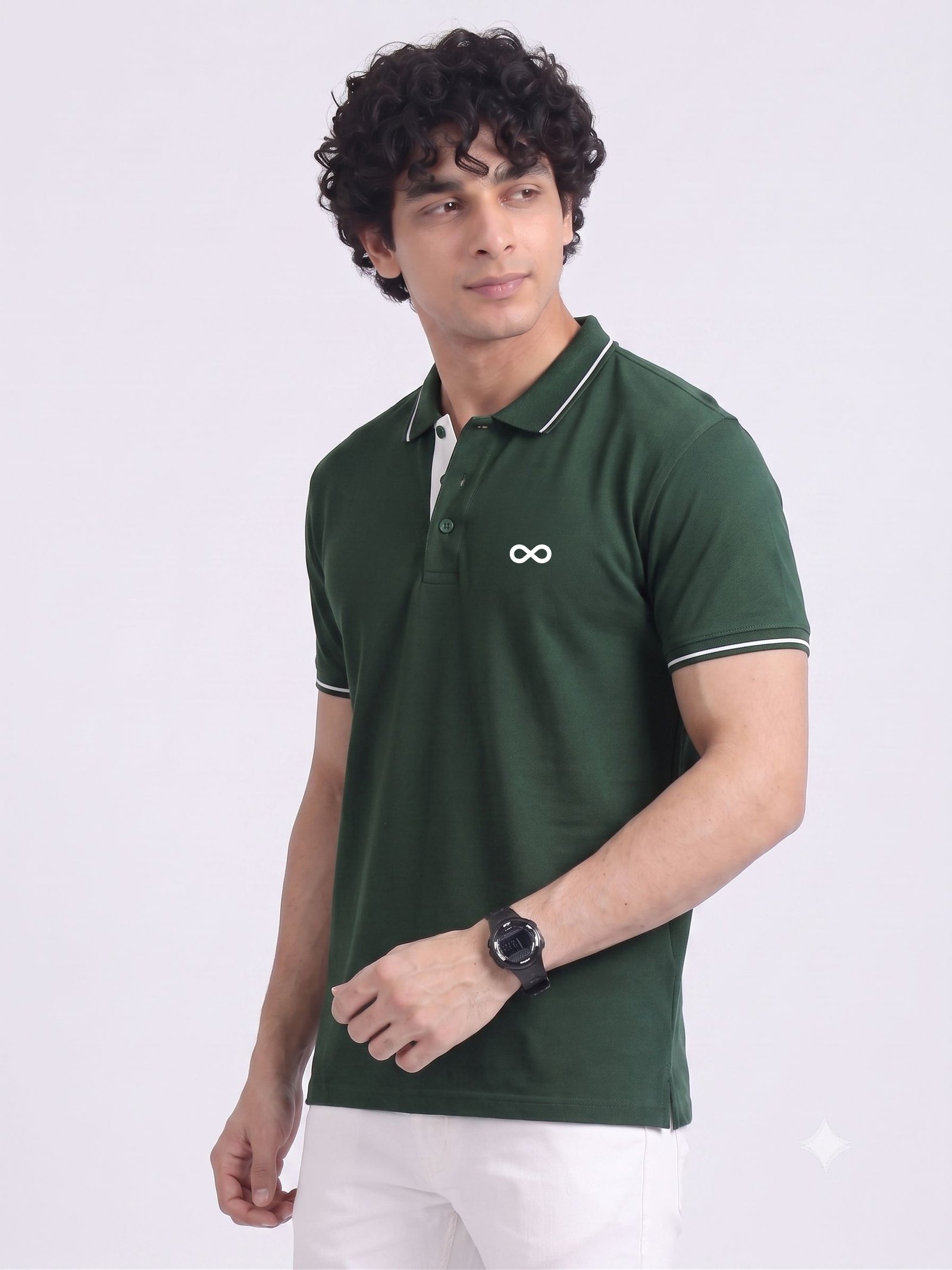 ENIGMA Edition | Premium Green Polo T-Shirt with White Tipping
