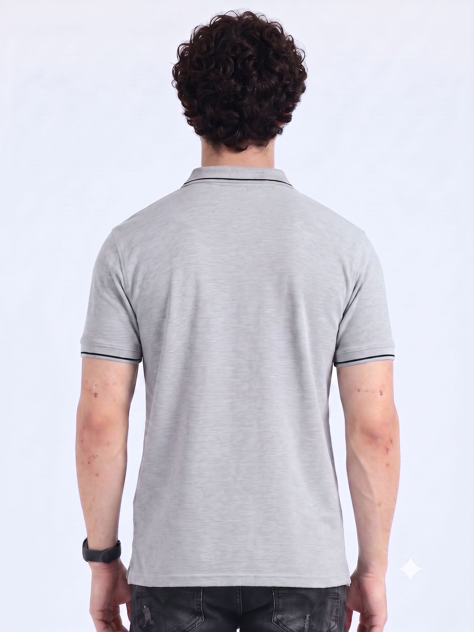 ENIGMA Edition | Premium Grey Polo T-Shirt with Black Tipping - Image 4