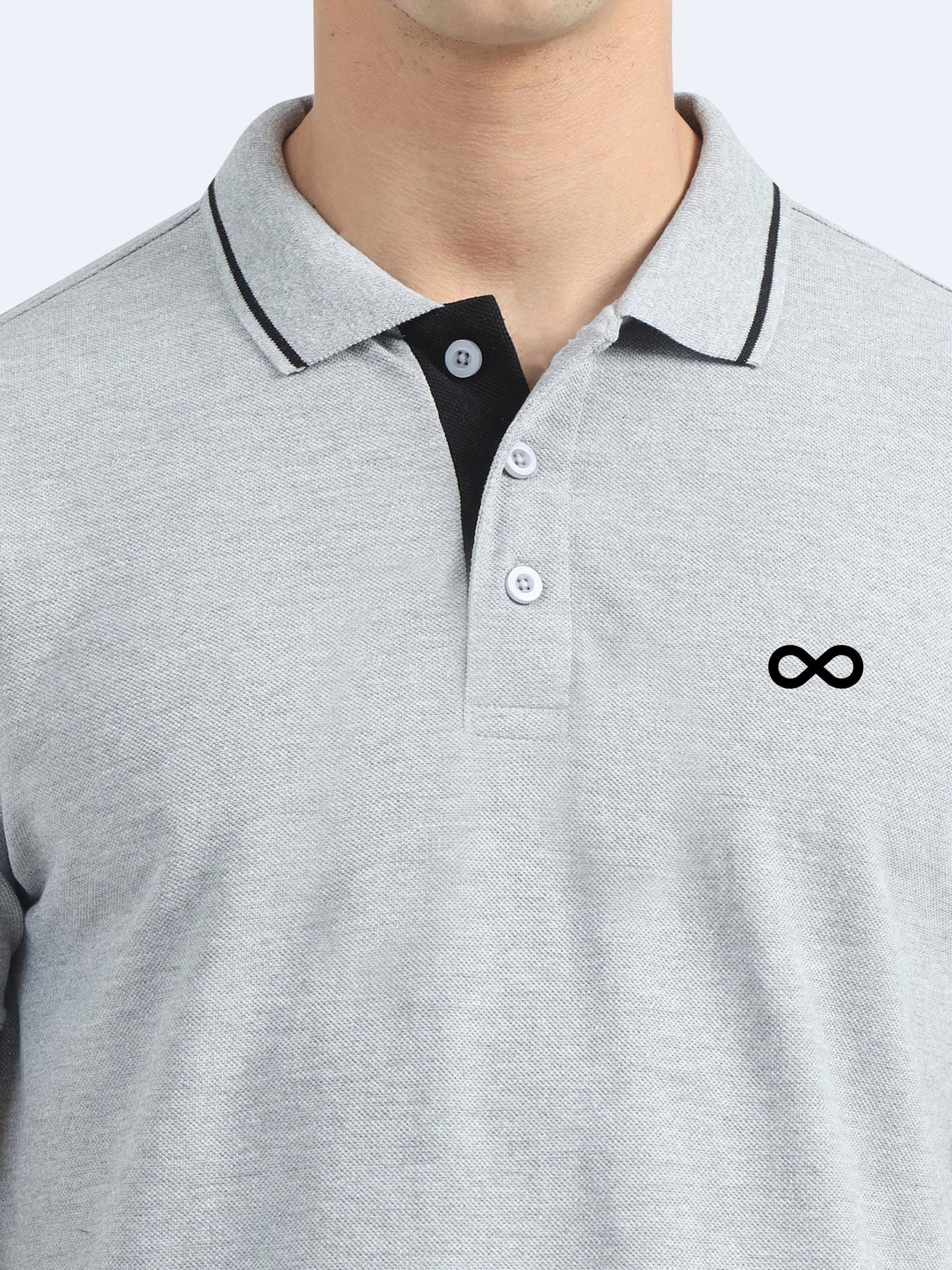 ENIGMA Edition | Premium Grey Polo T-Shirt with Black Tipping - Image 6