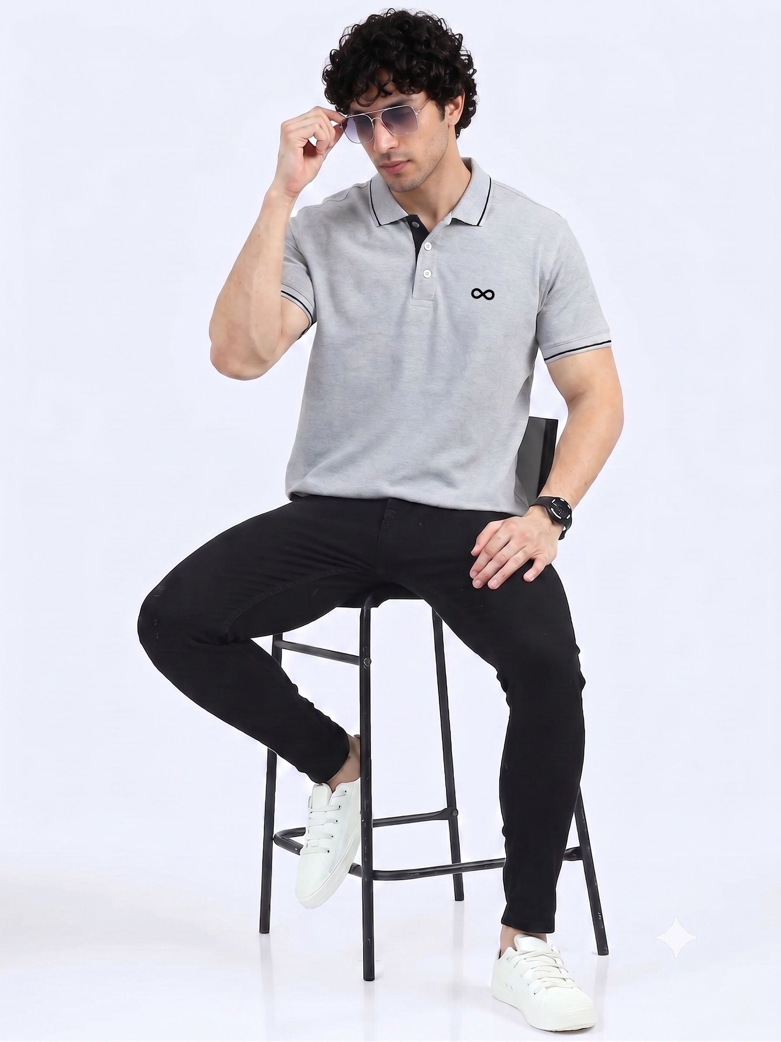 ENIGMA Edition | Premium Grey Polo T-Shirt with Black Tipping - Image 5