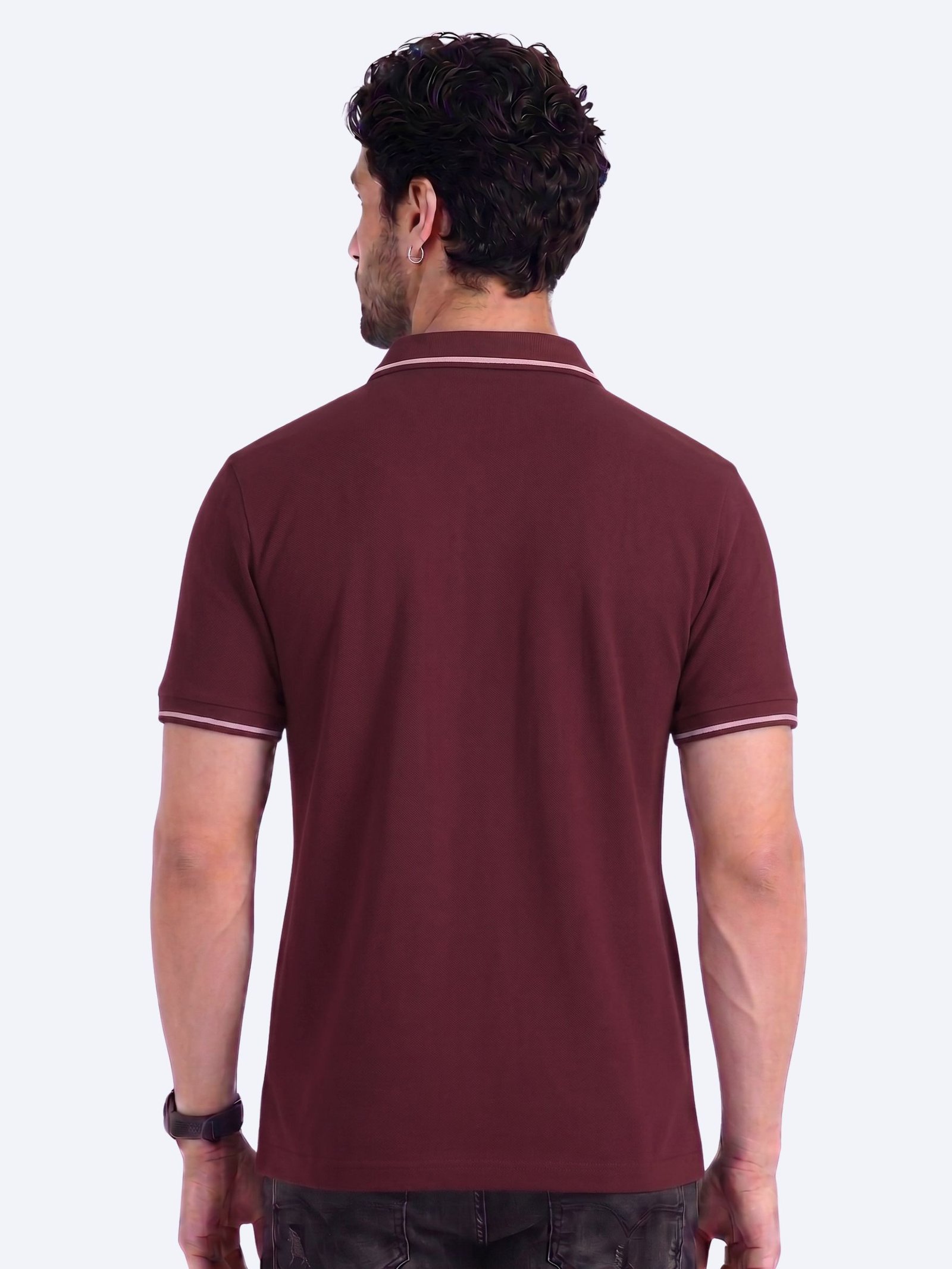 ENIGMA Edition | Premium Maroon Polo T-Shirt with White Tipping - Image 5