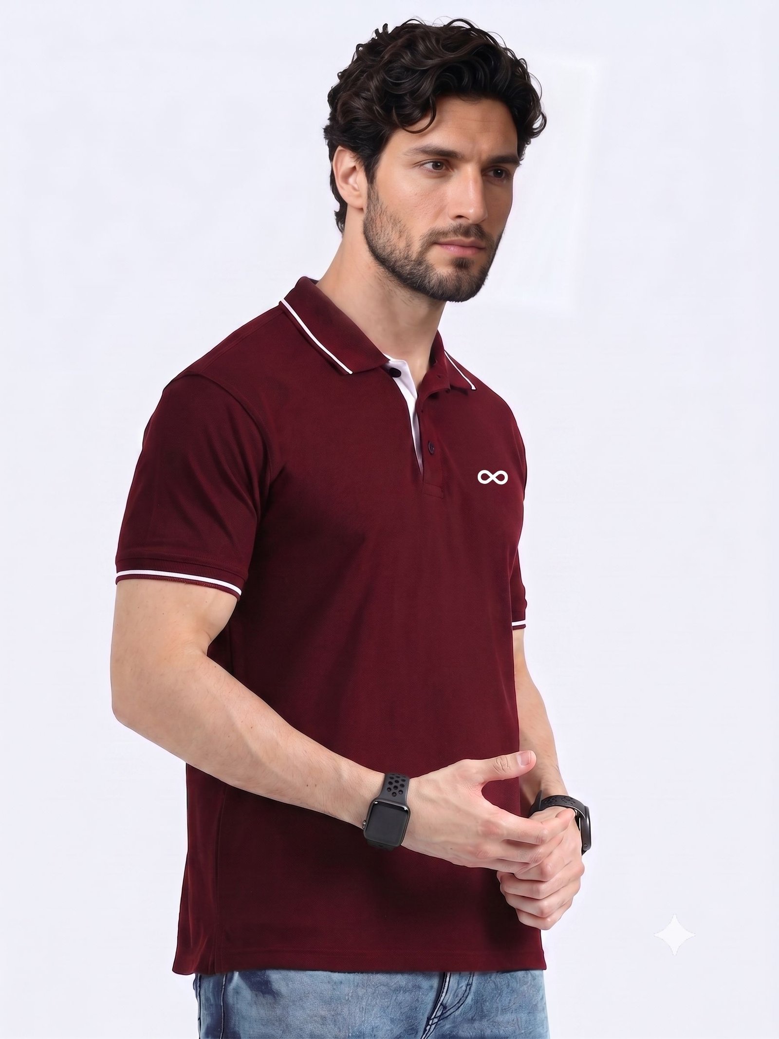 ENIGMA Edition | Premium Maroon Polo T-Shirt with White Tipping