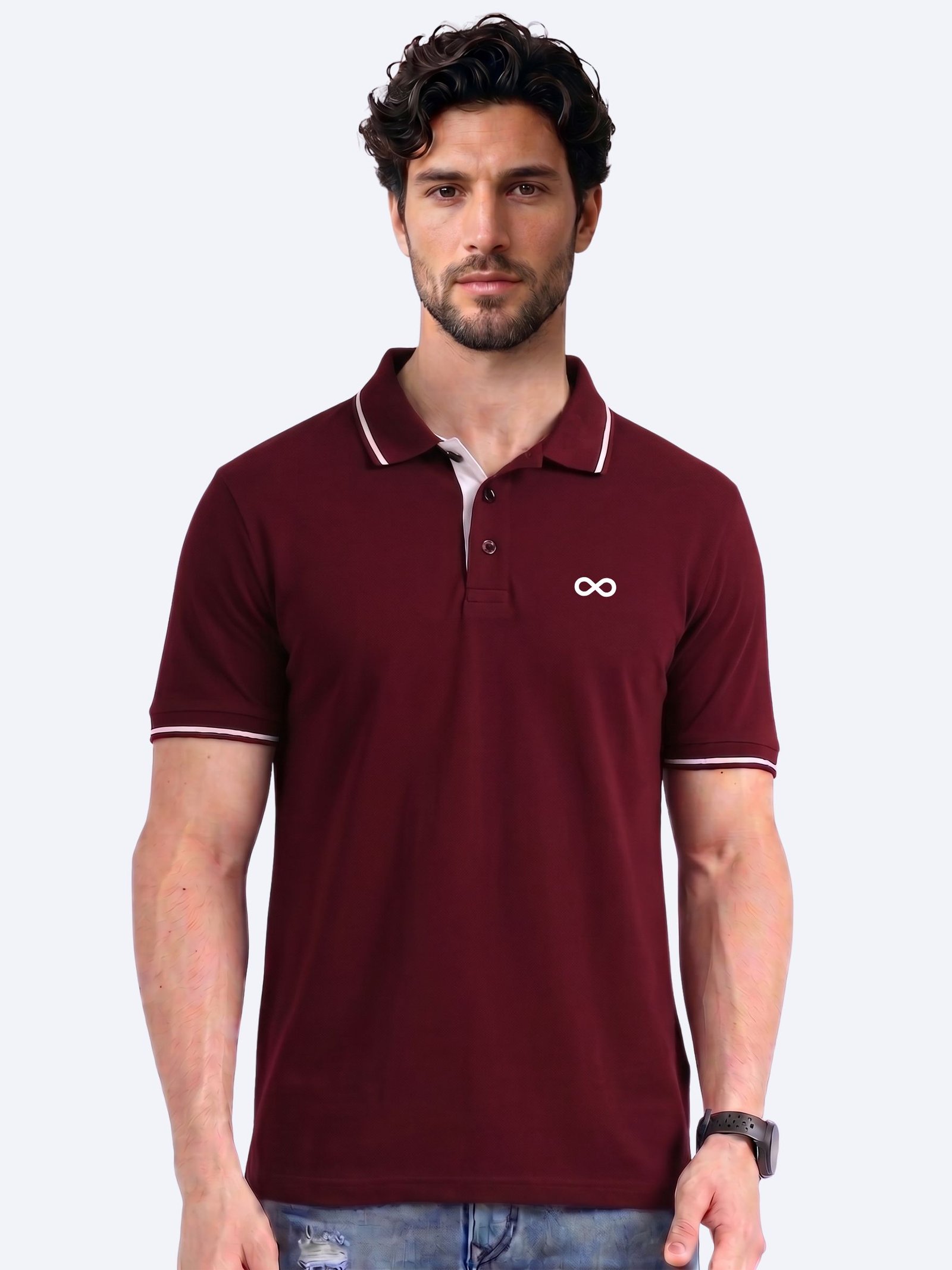 ENIGMA Edition | Premium Maroon Polo T-Shirt with White Tipping