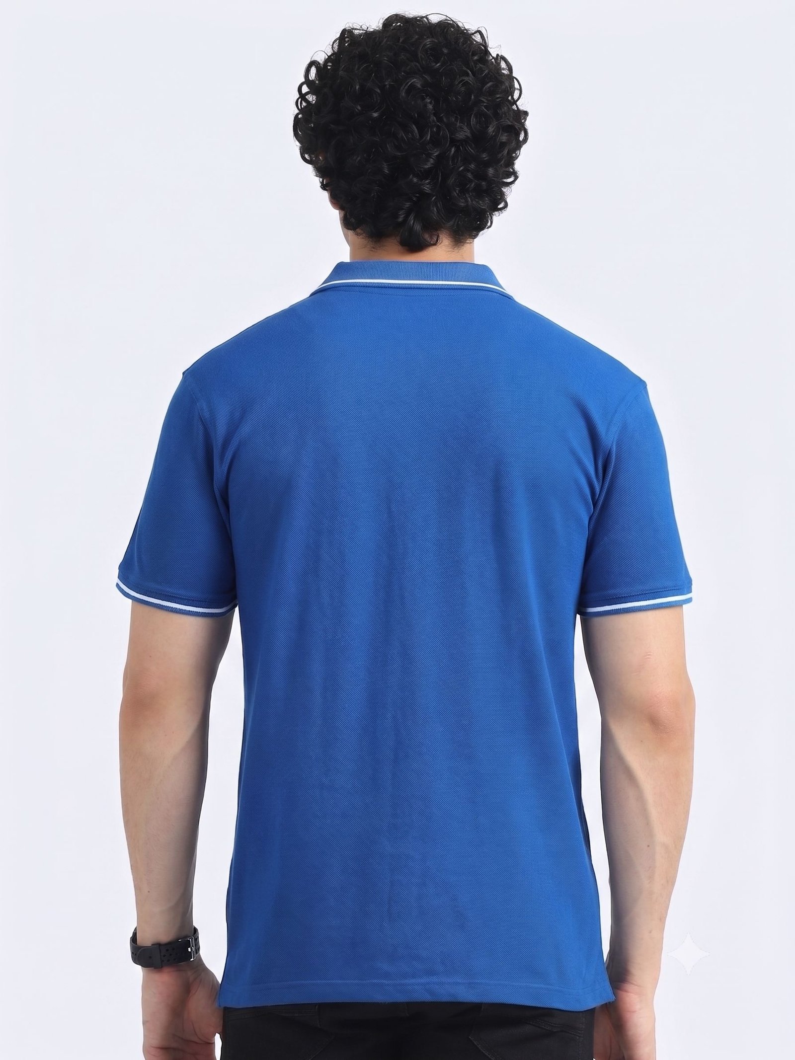 CREATOR Edition | Premium Blue Polo T-Shirt with White Tipping - Image 4