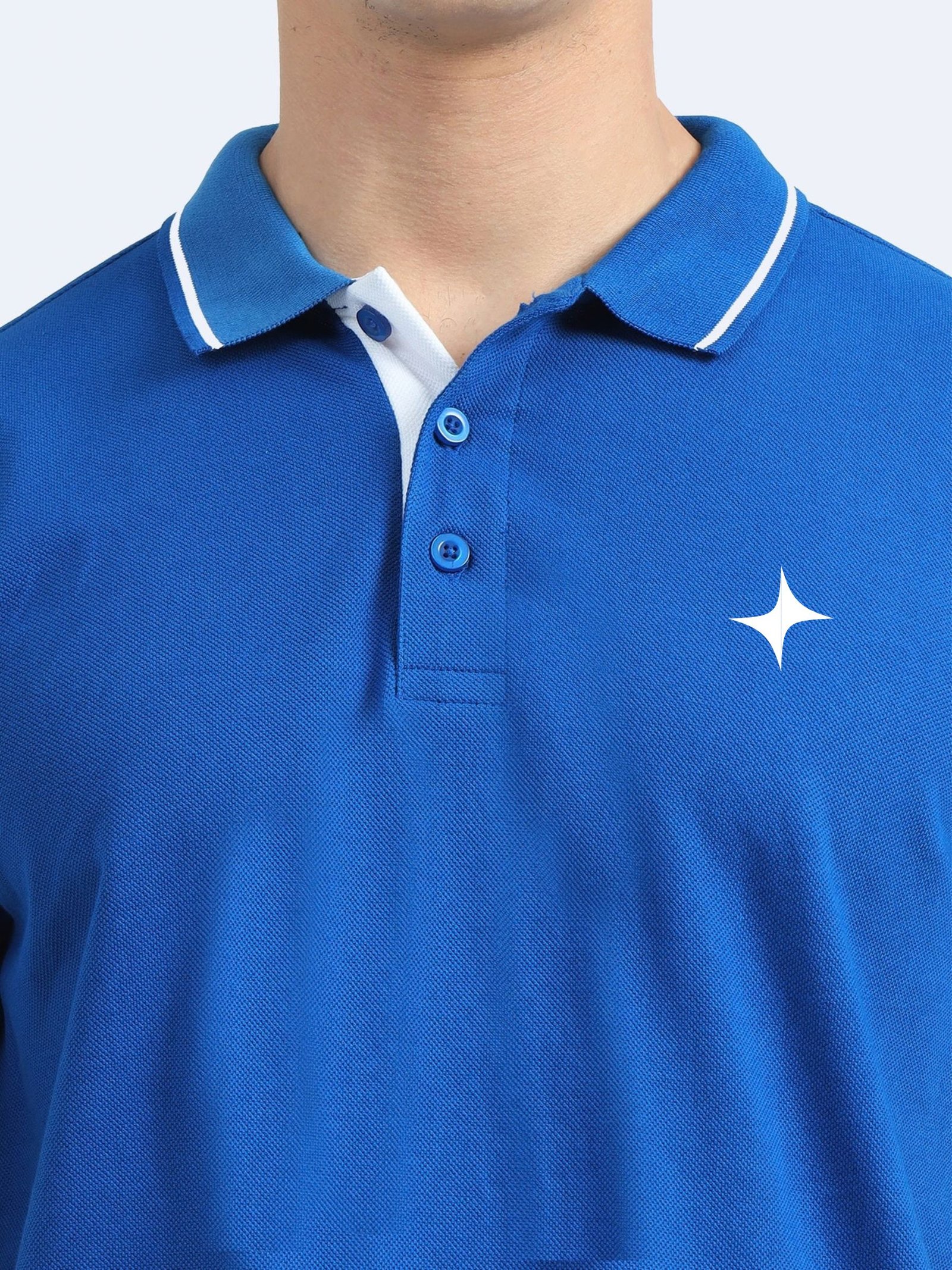 CREATOR Edition | Premium Blue Polo T-Shirt with White Tipping - Image 6