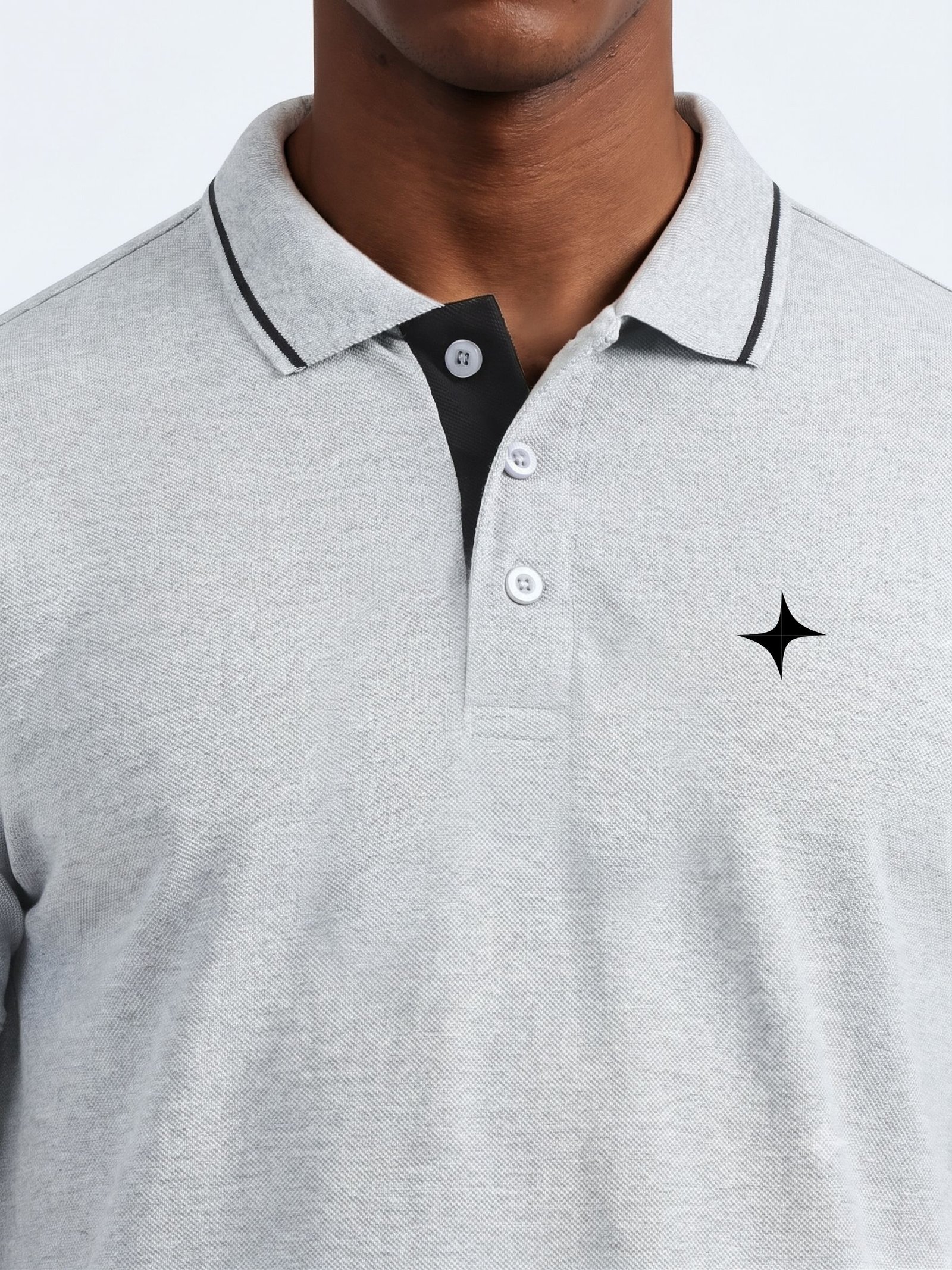 CREATOR Edition | Premium Grey Polo T-Shirt with Black Tipping - Image 6
