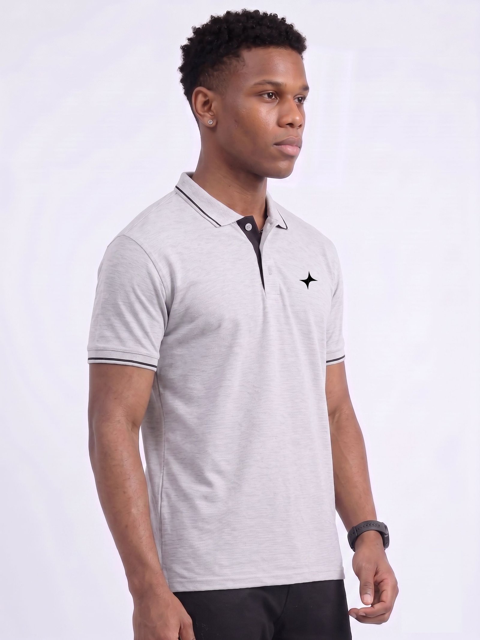 CREATOR Edition | Premium Grey Polo T-Shirt with Black Tipping