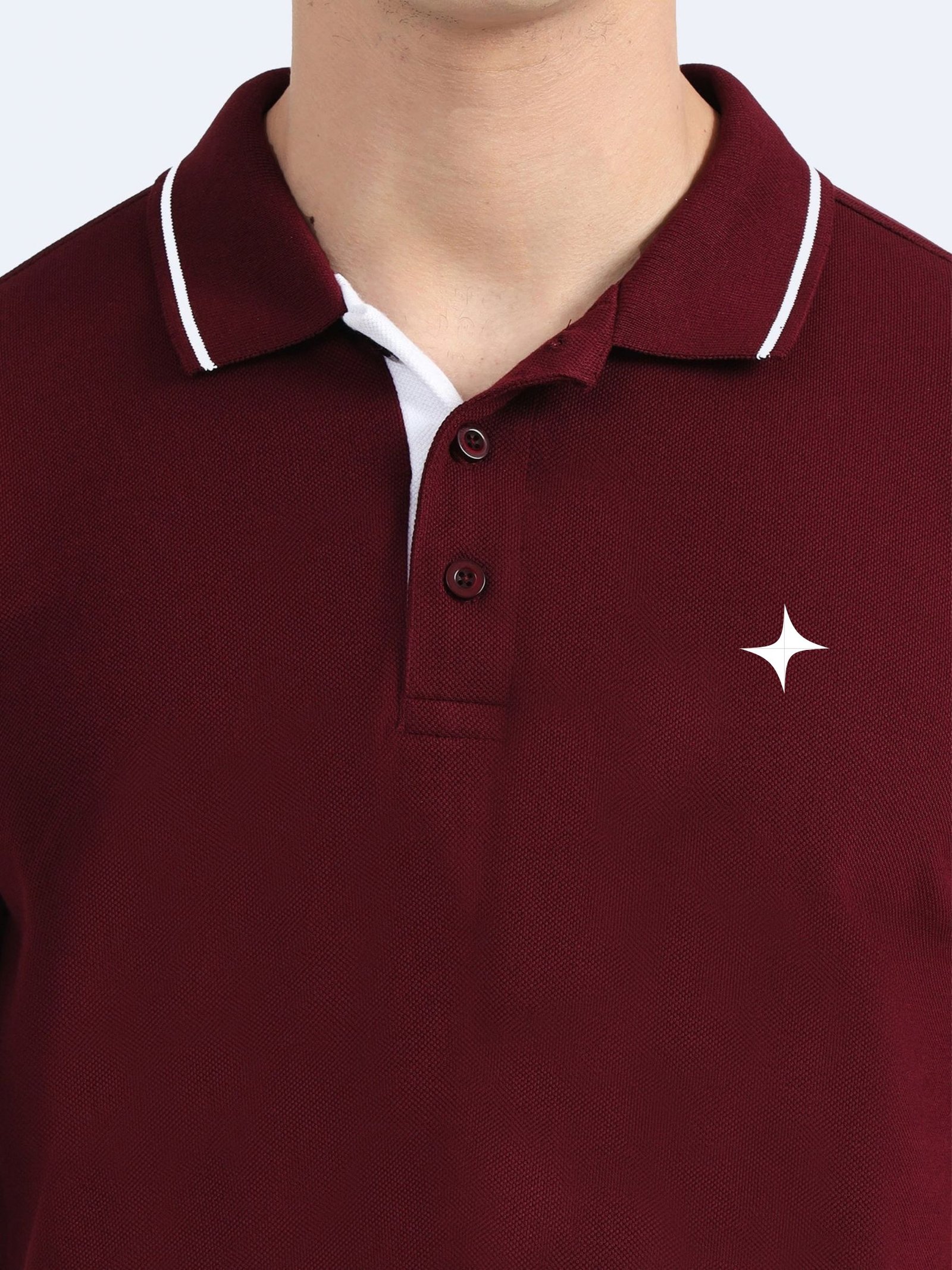 CREATOR Edition | Premium Maroon Polo T-Shirt with White Tipping - Image 6