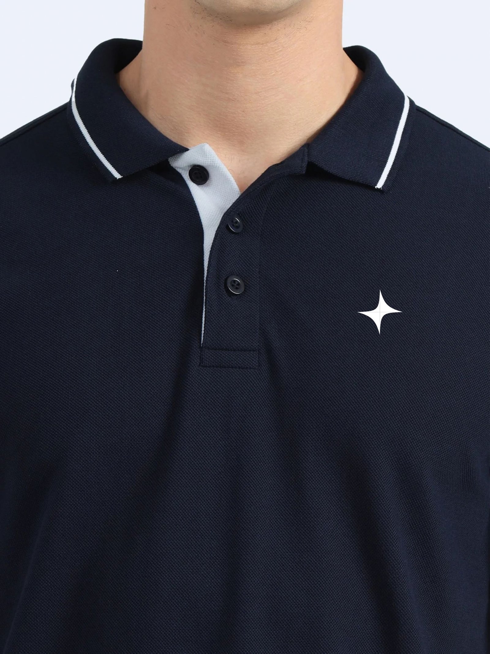 CREATOR Edition | Premium Navy Blue Polo T-Shirt with White Tipping - Image 6