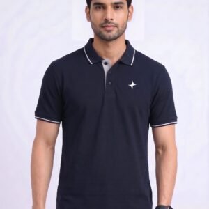 CREATOR Edition | Premium Navy Blue Polo T-Shirt with White Tipping