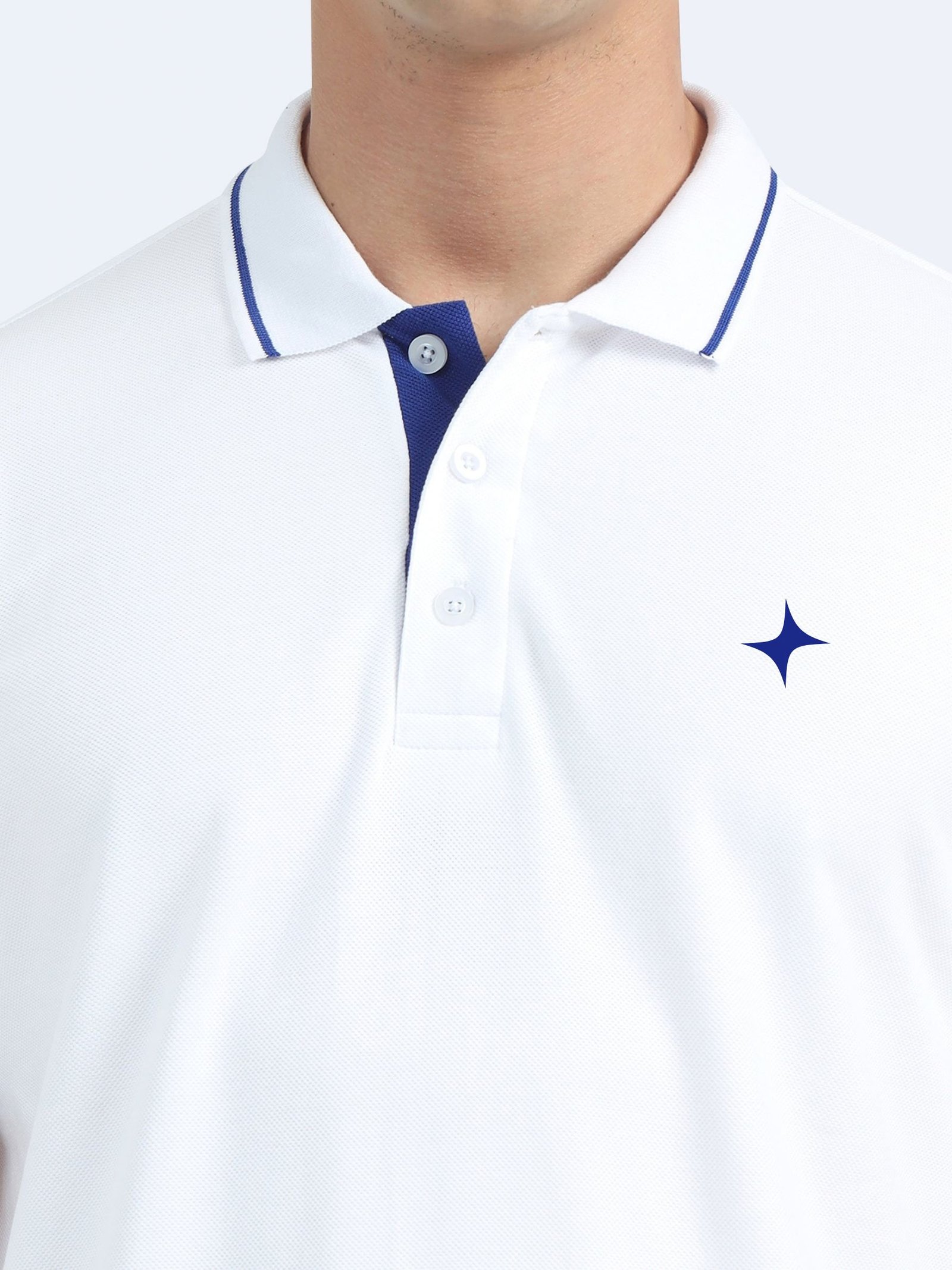 CREATOR Edition | Premium White Polo T-Shirt with Blue Tipping - Image 6