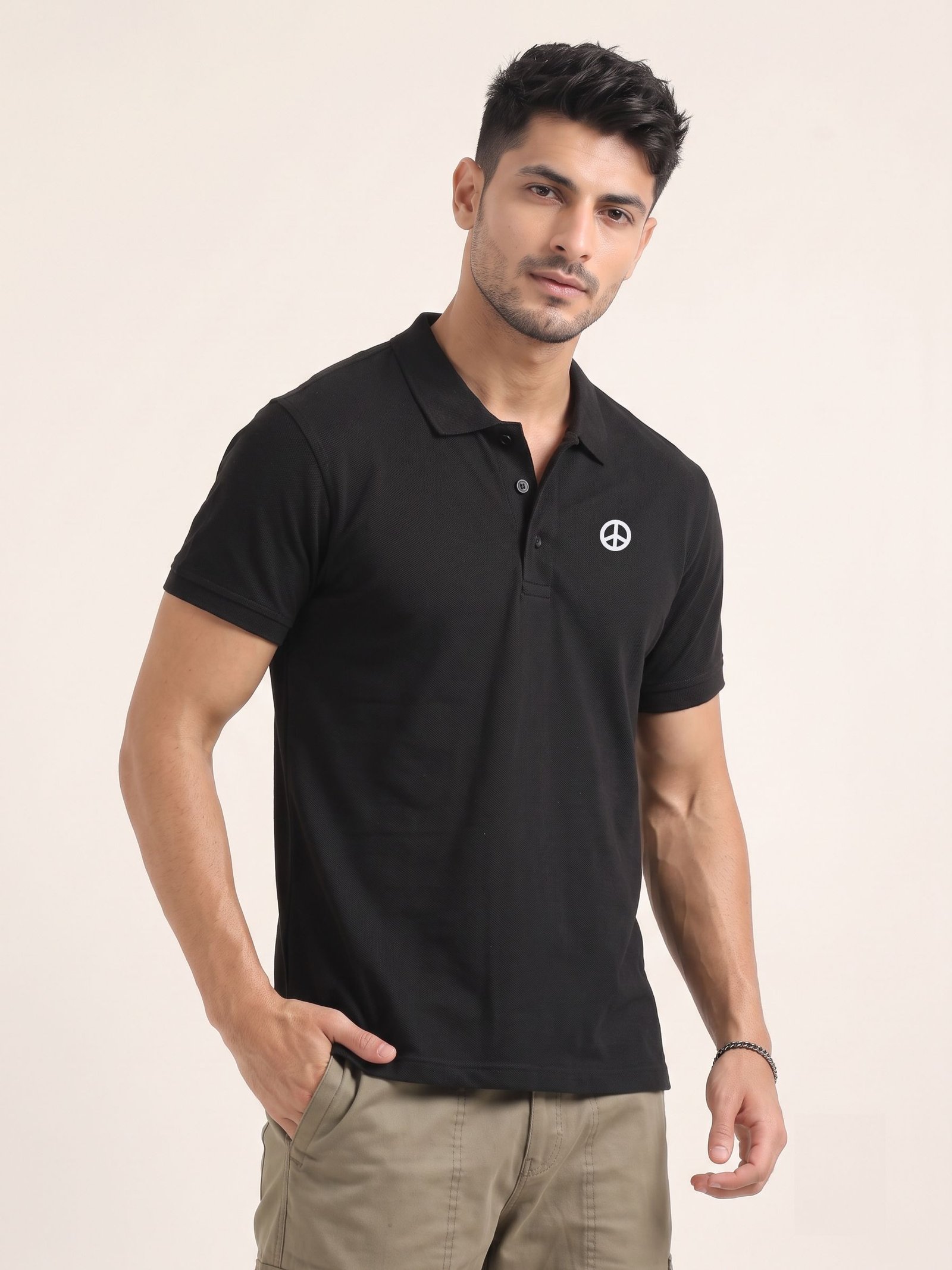 MONK Edition | Premium Plain Black Polo T-Shirt