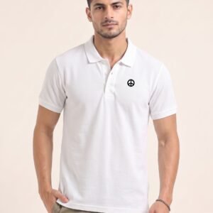 MONK Edition | Premium Plain White Polo T-Shirt