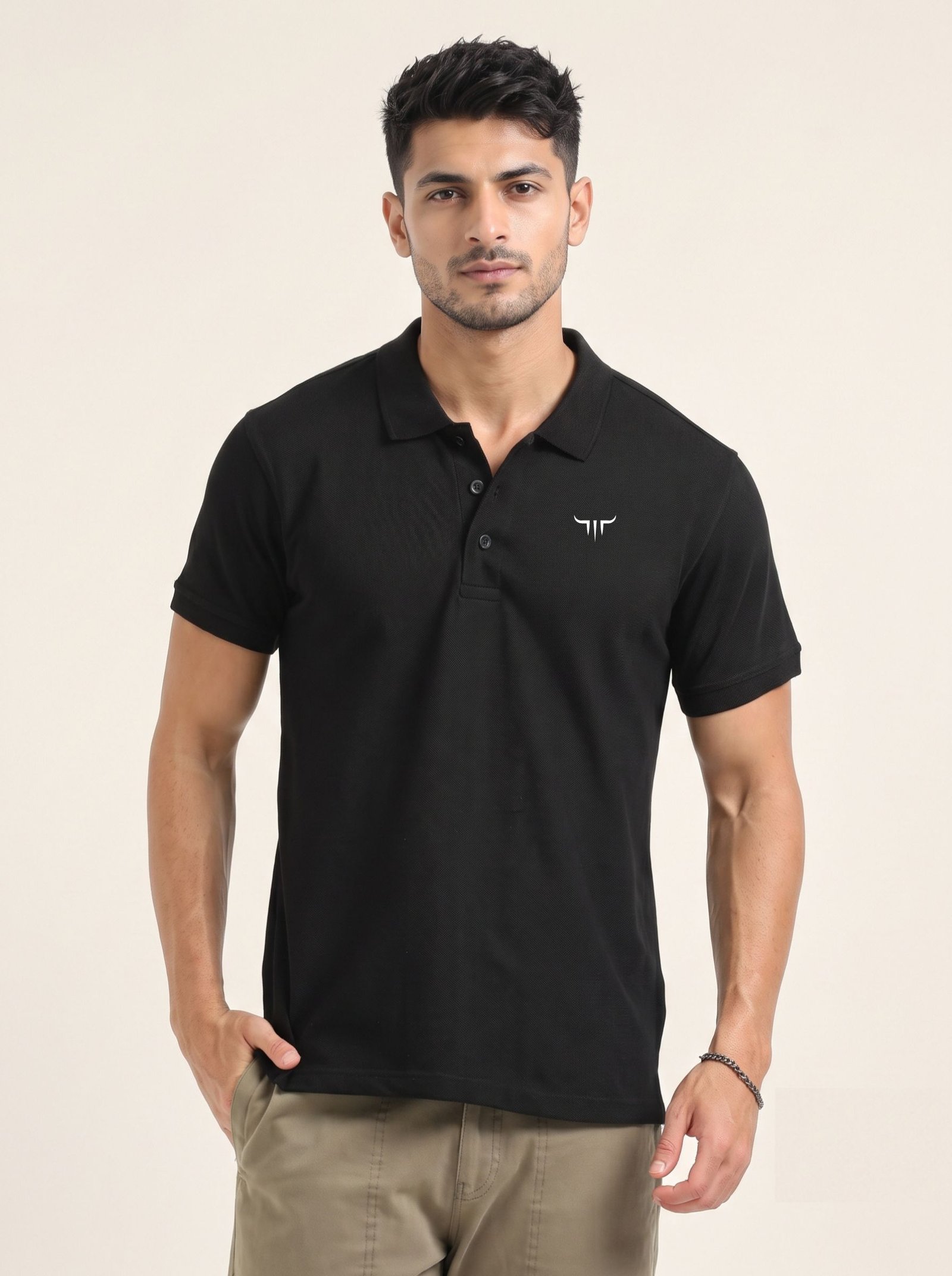 Titan Edition | Premium Plain Black Polo T-Shirt